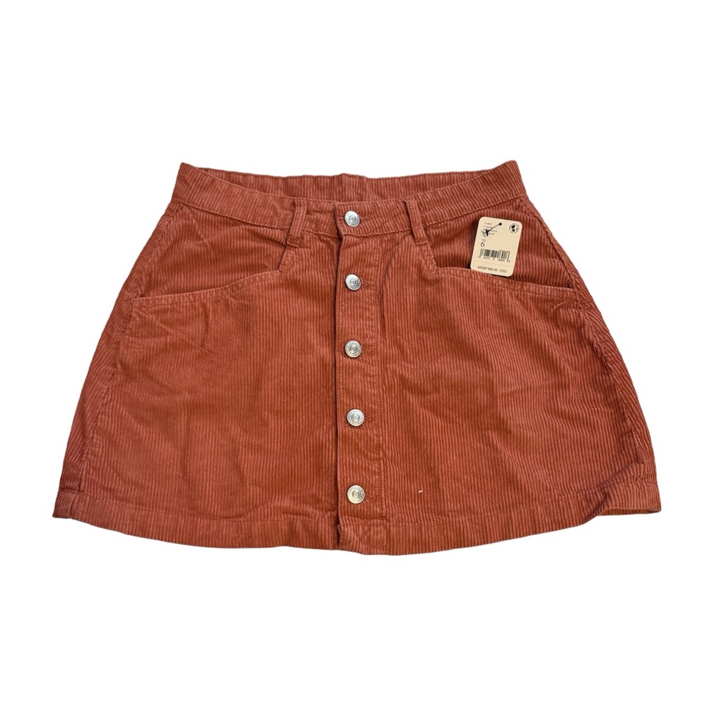 Free People Rusty Orange Mini Skirt NWT Size 6